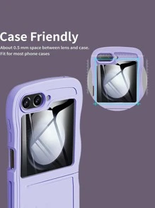 Screen Protector Compatible With Samsung Z Flip 5, 2 Packs Back Screen Protector Full Screen HD Clear Scratch Resistant Tempered Glass Exterior Screen Protector Compatible With Samsung Galaxy Z Flip 5 2023 - Clear - View 6