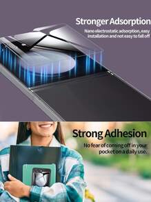 Screen Protector Compatible With Samsung Z Flip 5, 2 Packs Back Screen Protector Full Screen HD Clear Scratch Resistant Tempered Glass Exterior Screen Protector Compatible With Samsung Galaxy Z Flip 5 2023 - Clear - View 4