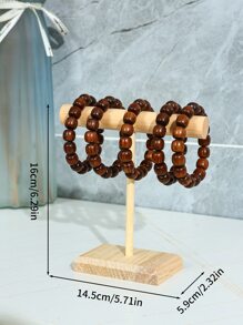 1入實木單層手鍊和手錶收納展示架，日常家用和商店商品展示 - 黃色 - 查看 3