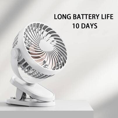 1 个夹式风扇，带夹子的迷你便携式风扇，床用夹式风扇，可站立、夹住和悬挂的强风小风扇，3 速个人风扇，7000 MAh 可充电夹式风扇，360° 旋转台式风扇，适用于家庭办公室旅行婴儿车露营