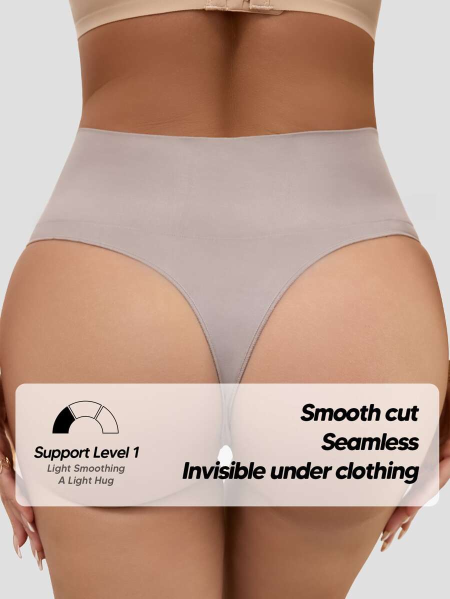 One Piece Shapewear Thong For Women Tummy Control Thong Mid High Waist Butt Lift Girdle Panties