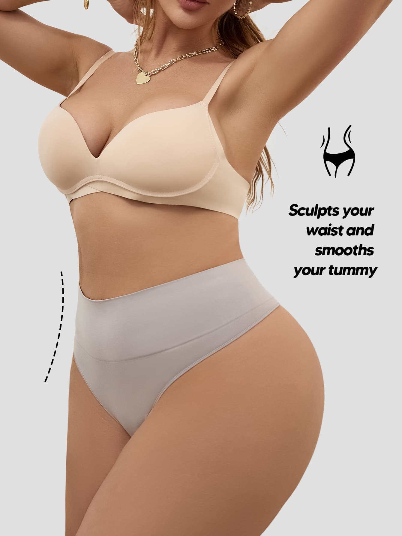 One Piece Shapewear Thong For Women Tummy Control Thong Mid High Waist Butt Lift Girdle Panties