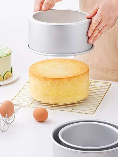 1pc Detachable Halloween Celebration 4"/ 5"/ 6"/ 7"/ 8"/ 9"/ 10"/ 12"/ 14" Round Anodized Removable Bottom Cake Pan, Aluminum Alloy Baking Mold For Sponge Cake