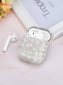 2000 年代时尚亮片银色 Y2k 水钻装饰外壳保护套硬质便携包配件兼容 Apple Airpods 1/2 Airpods Pro Airpods Pro2 Airpods 3 - 銀色 - 查看 5