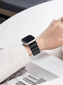 1入組女款簡約美觀橢圓形鬆緊繩樹脂Apple 錶帶，專業適配最新Apple Watch Ultra 2/1、SE 9/8/7/6/5/4/3/2/1，尺寸38/40/ 41 /42/44/45/49mm，耐磨，輕鬆配戴 - 藍色 - 查看 7