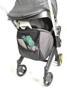 1 件婴儿推车储物袋，超大容量背包，配有可调节肩带，与 Doona 汽车座椅婴儿车兼容 - 黑色 - 查看 3