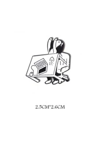 1個日式卡通頑皮女孩胸針,可用於圍巾、毛衣、背包等物品 - 彩色 - 查看 5