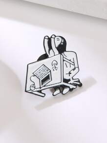 1個日式卡通頑皮女孩胸針,可用於圍巾、毛衣、背包等物品 - 彩色 - 查看 4