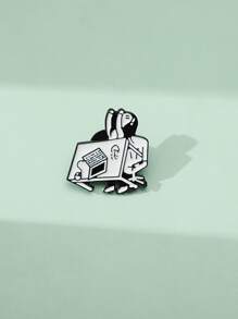 1個日式卡通頑皮女孩胸針,可用於圍巾、毛衣、背包等物品 - 彩色 - 查看 3