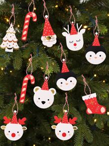 16 件薄纸，烫印驯鹿和企鹅圣诞花环 - 彩色 - 查看 4