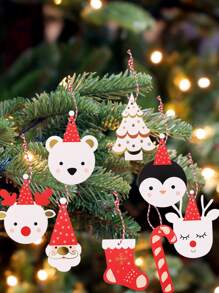 16 件薄纸，烫印驯鹿和企鹅圣诞花环 - 彩色 - 查看 2