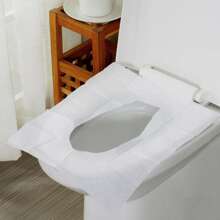 [10 cái/gói Vỏ bọc bồn cầu dùng một lần, Vỏ bọc bồn cầu bằng giấy có thể xả di động để đi du lịch, trường học, máy bay và phòng vệ sinh công cộng - màu xanh lá - Xem 4