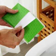 [10 cái/gói Vỏ bọc bồn cầu dùng một lần, Vỏ bọc bồn cầu bằng giấy có thể xả di động để đi du lịch, trường học, máy bay và phòng vệ sinh công cộng - màu xanh lá - Xem 3