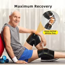 1對膝蓋支撐套,男女適用 - 壓縮式膝蓋護套,適用於運動,跑步,健身,舉重等