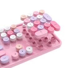 UBOTIE Colorful Computer Wireless Keyboards Mouse Combos, Typewriter Flexible Keys Office Full-Sized Keyboard, 2.4GHz Dropout-Free Connection and Optical Mouse - Pink Colorful - View 4