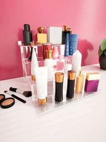 1pc (including Installation Tools) Acrylic Perfume Display Stand For Dolls, Makeup, Bathroom Accessories - Clear - View 2