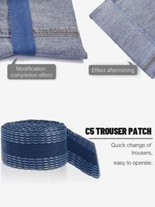 1卷自粘褲在褲邊上貼鐵縮短牛仔褲服裝和牛仔褲服裝DIY縫紉面料 - 藍色 - 查看 3
