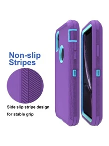 PC Màu tím nhạt và xanh da trời, Bảo vệ chống rơi nặng, Chống sốc chắc chắn toàn thân, Bảo vệ chắc chắn chống bụi, Vỏ điện thoại 3 trong 1, Tương thích với iPhone Samsung Motolola, Món quà hoàn hảo cho sinh nhật/Con trai/Bạn gái - tím nhạt + xanh da trời - Xem 7