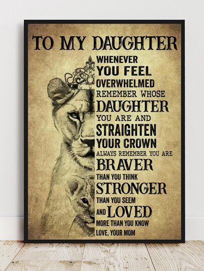 1pc Lion Animal Phrase Home Decor Canvas Art Print For Living Room Bedroom Wall Decoration,Wall Art,Poster Gifts Birthday Graduation