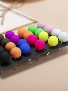 12mm 12 Pairs Colorful Acrylic Ball Earrings Set Suitable For Women's Daily Wear