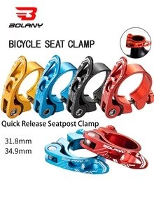 BOALNY 1pc Red Aluminum Alloy Bicycle Seatpost Clamp - Red - View 1