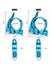 BOALNY 1pc Red Aluminum Alloy Bicycle Seatpost Clamp - Red - View 3