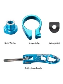 BOALNY 1pc Red Aluminum Alloy Bicycle Seatpost Clamp - Red - View 4