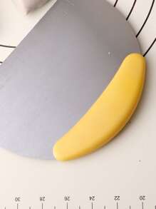 1pc Stainless Steel Half-Round Flour Scraper With Scale, Cake Dough Cutter, Baking Tool, Kitchen Scraper For Home Use - Yellow - View 5