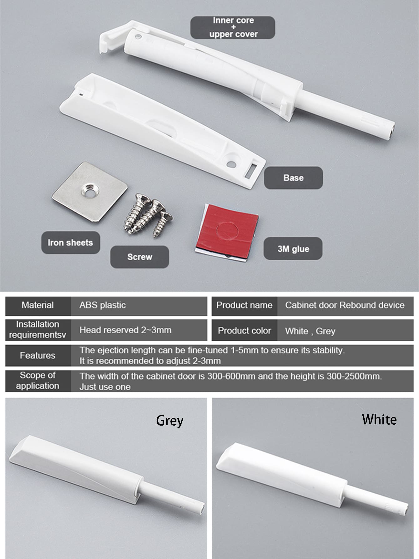 4 Pack Push To Open Door Latch ,Heavy Duty Push Latch