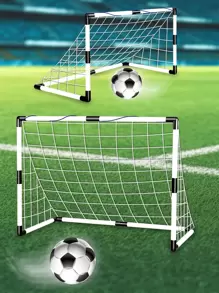 NEUSNEY Christmas Decoration 1set Children's Outdoor Sports Football Toy, Interactive Game For 2 Players, Single/Double Goal Door, Indoor And Outdoor Leisure Entertainment Toy For Boys Above 3 Years Old, Gift