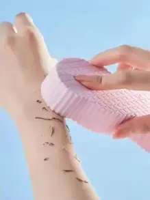 1pc Printed Bath Sponge Scrubber, Pink Soft Bath Sponge For Adults And Babies With No Skin Irritation Home Bathroom Decor Fall Decor Back To School - Pink - View 2