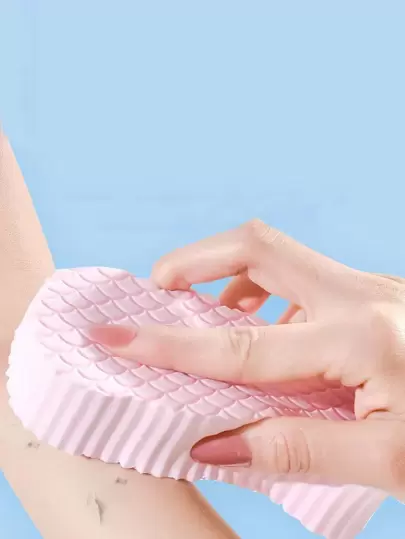 1pc Printed Bath Sponge Scrubber, Pink Soft Bath Sponge For Adults And Babies With No Skin Irritation Home Bathroom Decor Fall Decor Back To School