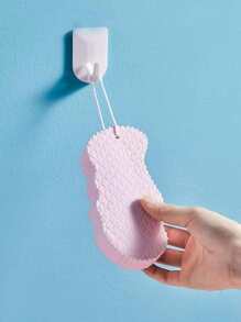 1pc Printed Bath Sponge Scrubber, Pink Soft Bath Sponge For Adults And Babies With No Skin Irritation Home Bathroom Decor Fall Decor Back To School - Pink - View 4