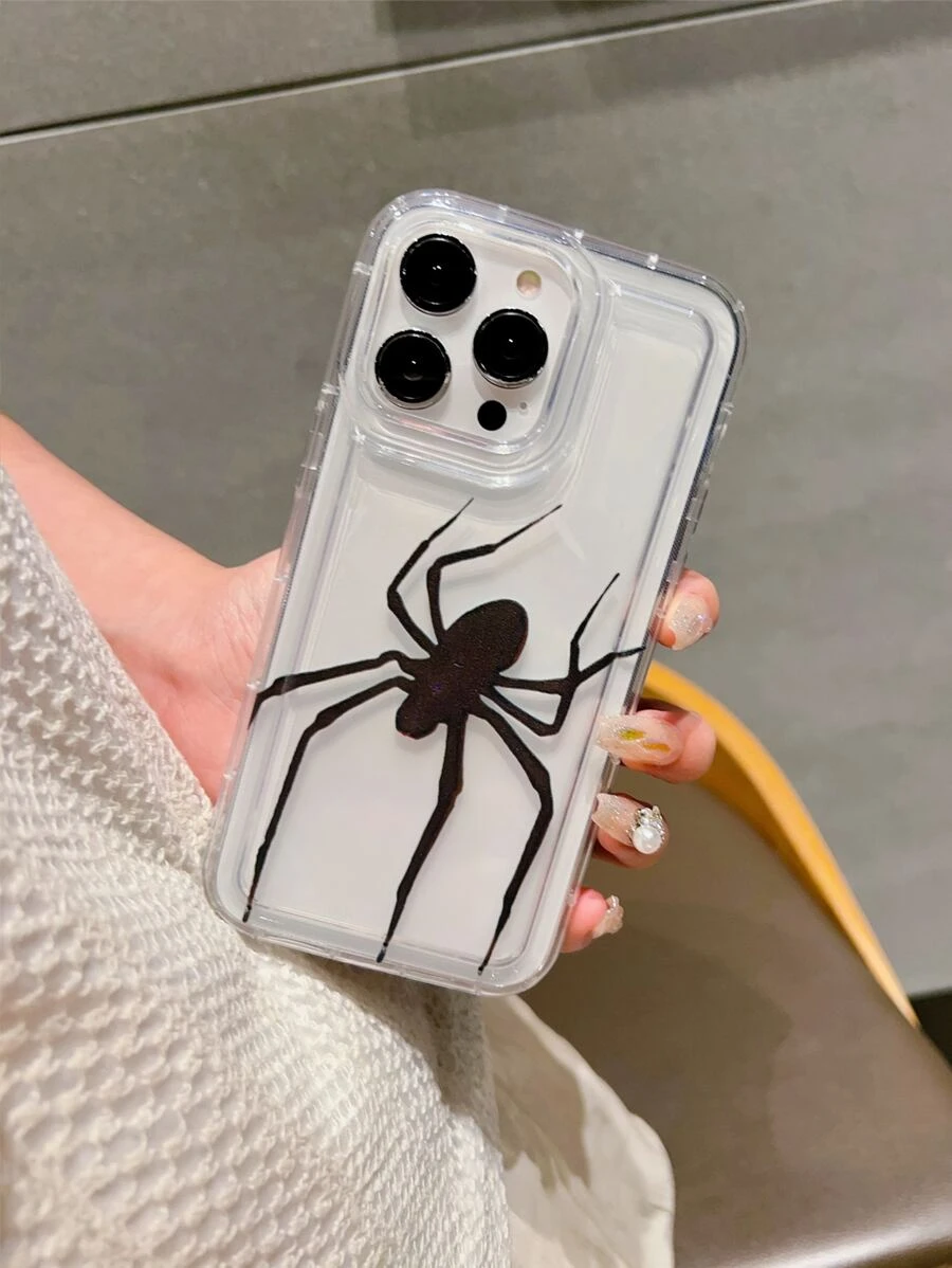Funda de celular transparente con patrón de araña - Multicolor - Ver 1