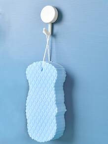 1 pieza Esponja de baño estampada, esponja de baño azul linda para adultos y bebés, decoración del hogar y del baño, decoración de otoño, de vuelta a la escuela