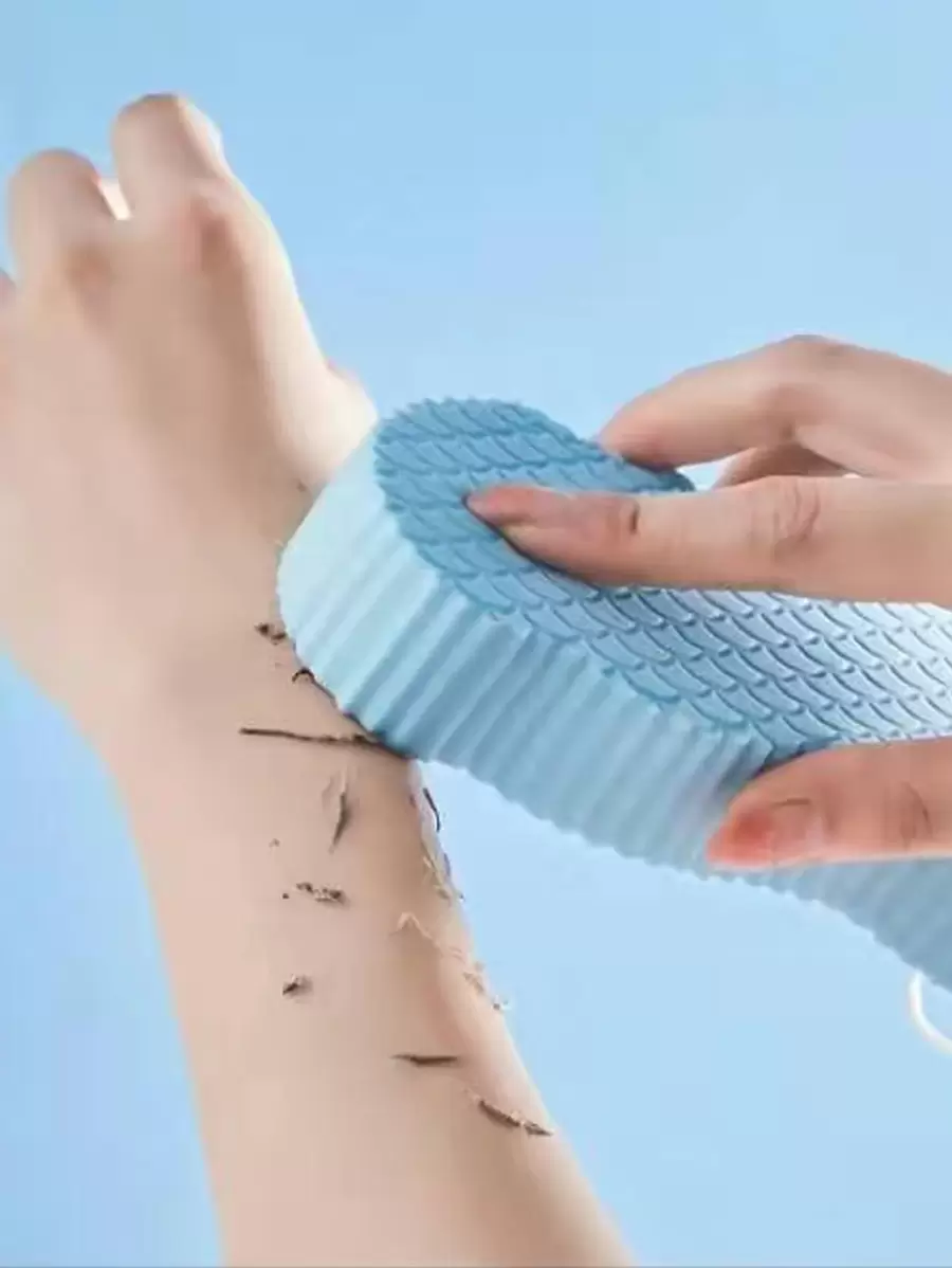 1 pieza Esponja de baño estampada, esponja de baño azul linda para adultos y bebés, decoración del hogar y del baño, decoración de otoño, de vuelta a la escuela