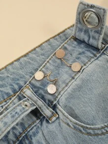 隱形可調式腰部修剪器和紐扣固定器，減肥服裝配件 - 金色 - 查看 1