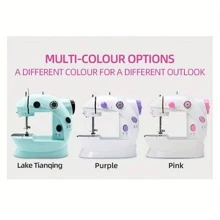 1pc Electric Mini Sewing Machine, Multifunctional Automatic Household Desktop Sewing Machine, Suitable For Home And Diy - màu xanh lá - Xem 5