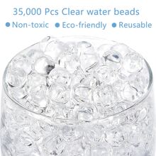 35,000 颗透明水珠用于花瓶填充，透明水凝胶珠花瓶填充物用于漂浮珍珠、婚礼中心装饰、花卉布置 - 透明 - 查看 1