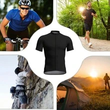 Jersey de ciclismo hombre montaña bicicleta ropa de secado rápido carreras bicicleta ropa transpirable ciclista ropa desgaste - Negro - Ver 4