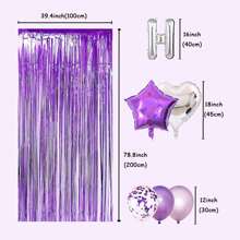 Decoraciones para fiesta de cumpleaños: globos de "feliz cumpleaños", pancarta y cortina de flecos de papel dorado para decoración de fiesta de cumpleaños para hombres y mujeres