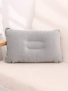1pc Inflatable Pillow, Suitable For Office, Car, Camping, Hiking, Napping, Can Support Neck And Waist - Grey - View 2
