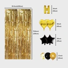 Verjaardagsfeestdecoraties Happy Birthday Ballonnen Banner Gouden Folie Fringe Gordijn Voor Mannen Vrouwen Verjaardagsfeestdecoratie