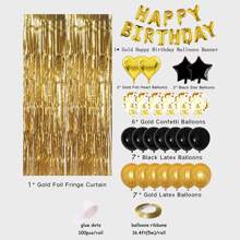 Verjaardagsfeestdecoraties Happy Birthday Ballonnen Banner Gouden Folie Fringe Gordijn Voor Mannen Vrouwen Verjaardagsfeestdecoratie