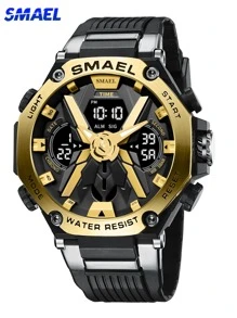 SMAEL Reloj electrónico multifuncional para hombre con caja de aleación Smae - Dorado - Ver 1