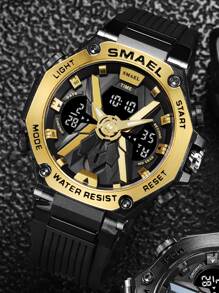 SMAEL Reloj electrónico multifuncional para hombre con caja de aleación Smae - Dorado - Ver 4
