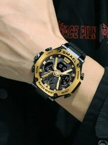 SMAEL Reloj electrónico multifuncional para hombre con caja de aleación Smae - Dorado - Ver 3