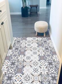10pcs Colored Patterned Floor Stickers, Pvc Self-adhesive Waterproof Floor Decals - Multicolor - View 5