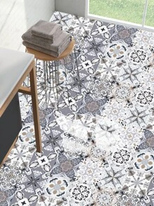 10pcs Colored Patterned Floor Stickers, Pvc Self-adhesive Waterproof Floor Decals - Multicolor - View 3