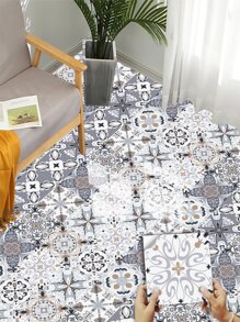 10pcs Colored Patterned Floor Stickers, Pvc Self-adhesive Waterproof Floor Decals - Multicolor - View 2